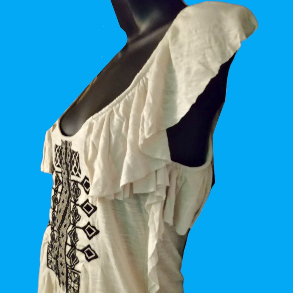 Ecote Boho Flutter Sleeve Blouse Xs - image 7